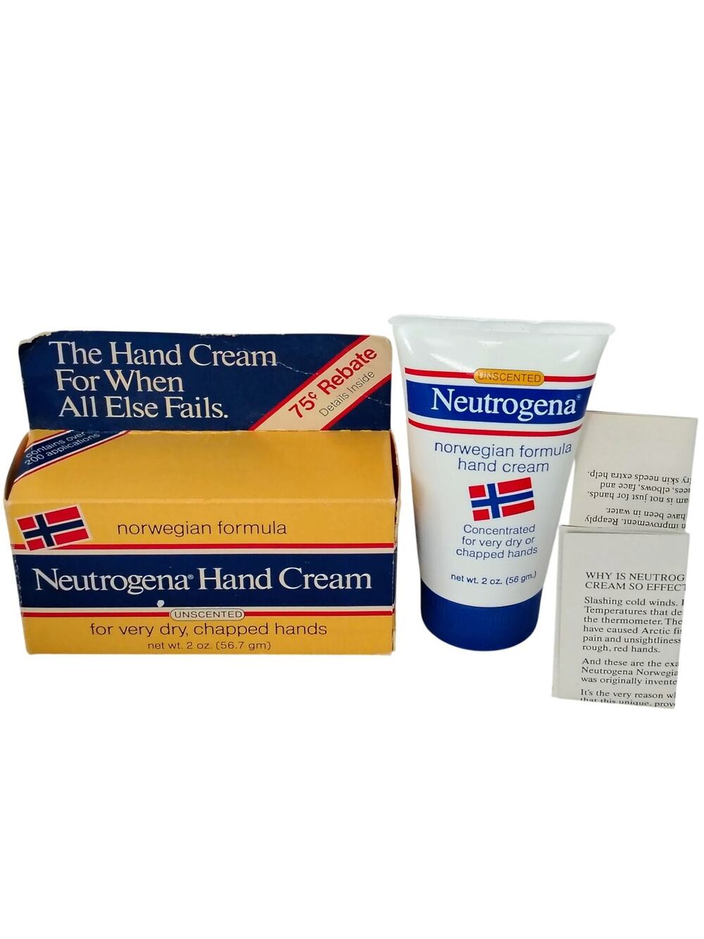 Neutrogena Norwegian Formula Hand Cream Very Dry Chapped Hand 2 oz NOS VTG 1981
